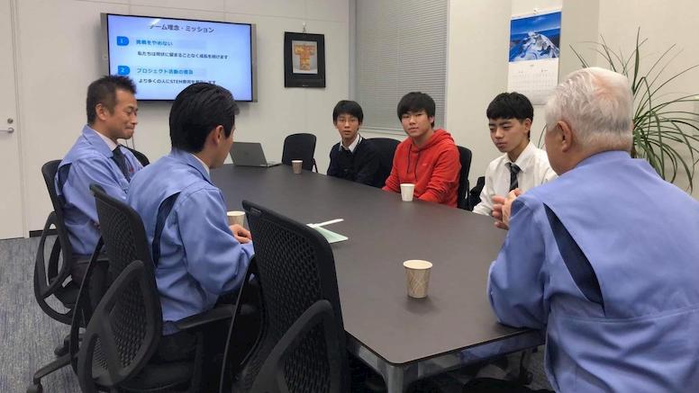 企業に向けてプレゼンをしている様子